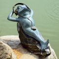 animal crafts art work metal casting bronze animal frog sculpture for outdoor park garden decoration